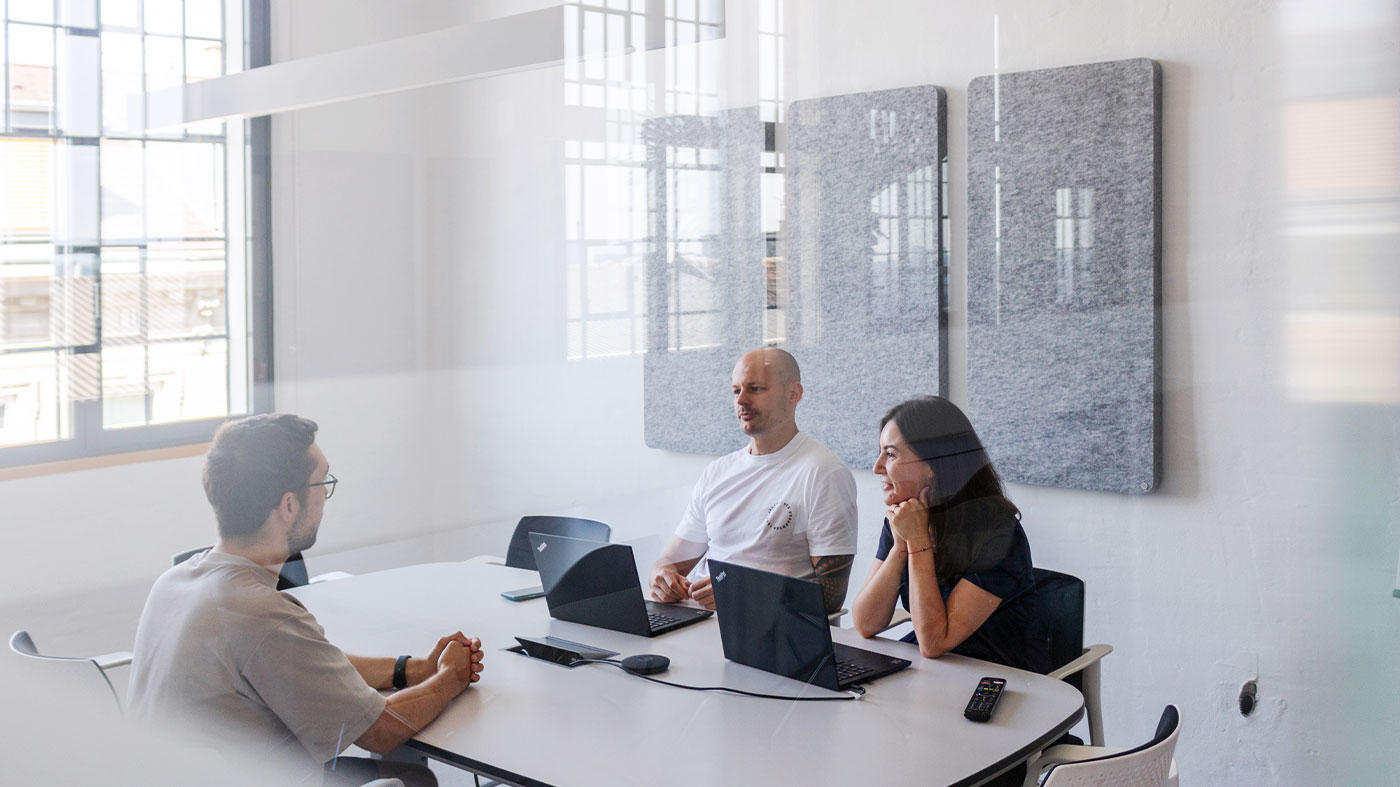 looking in on a job interview in a conference room (Photo)